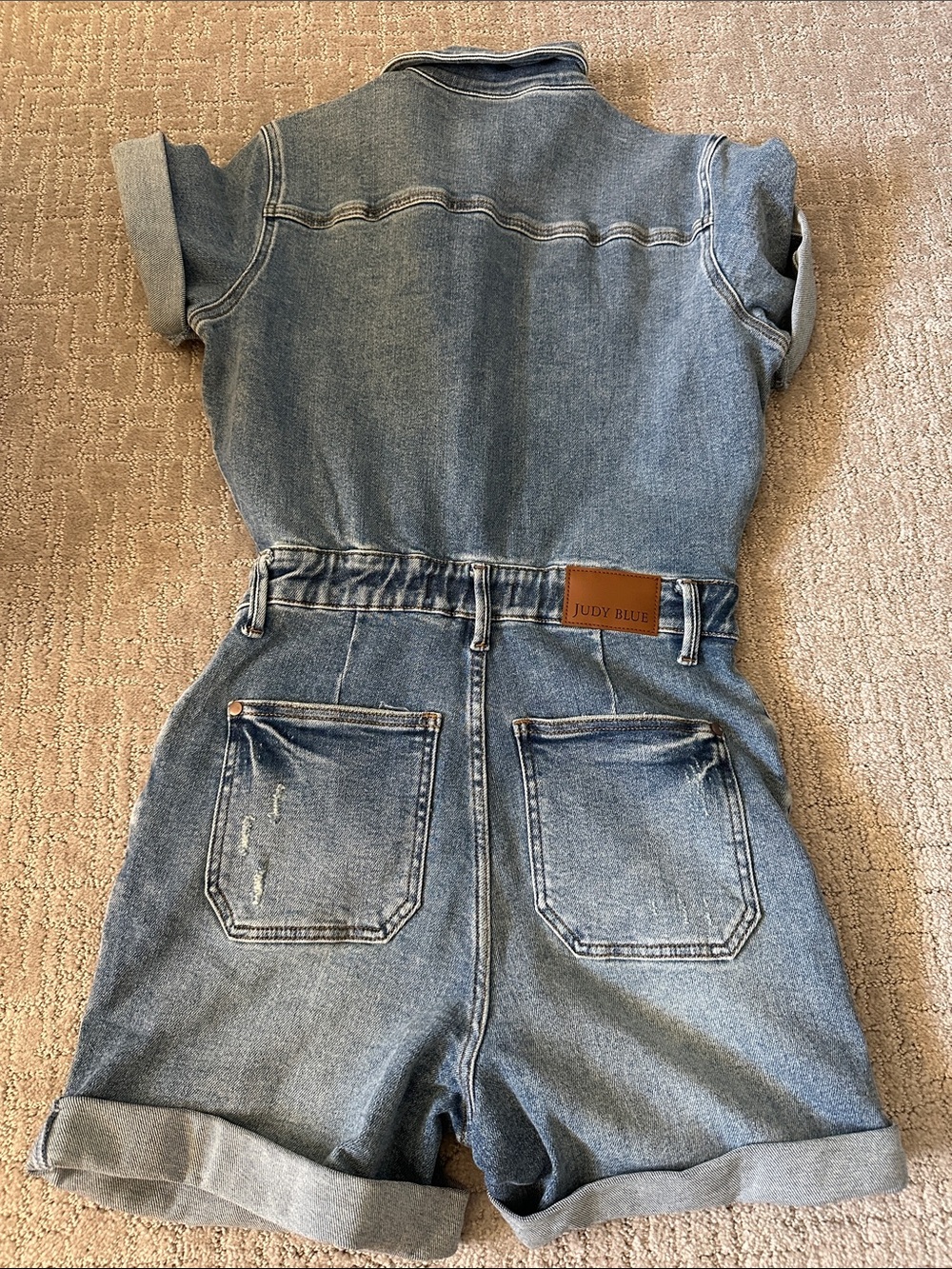 Judy Blue Light Blue Denim Short Sleeve Romper - Picture 7 of 7